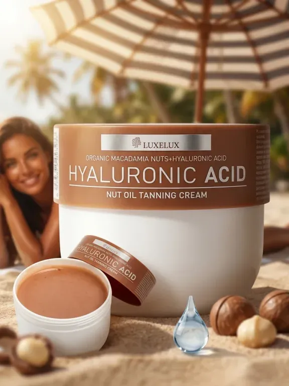 Luxelux Balsam brązujący w kremie z kwasem hialuronowym i olejem Macadamia