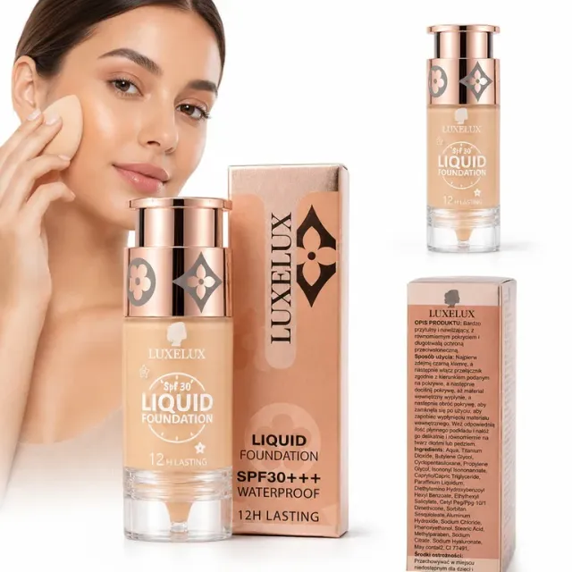 LUXELUX Podkład do twarzy naturalne wykończenie Warm Beige