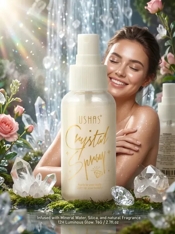 USHAS Summer Spray- Rozświetlacz do twarzy i ciała w płynie Pearl