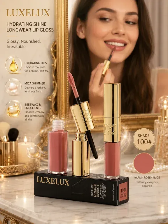 Luxelux Błyszczyk do ust 2w1 RoseWood
