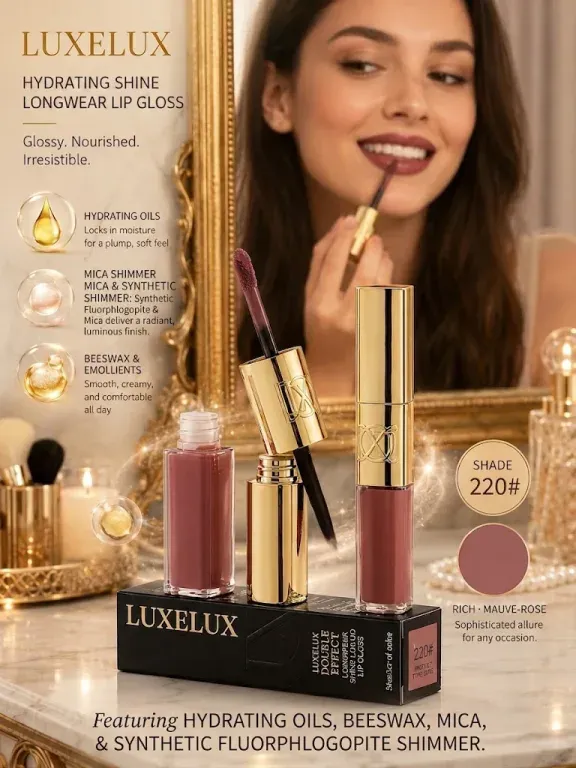 Luxelux Błyszczyk do ust 2w1 Peach