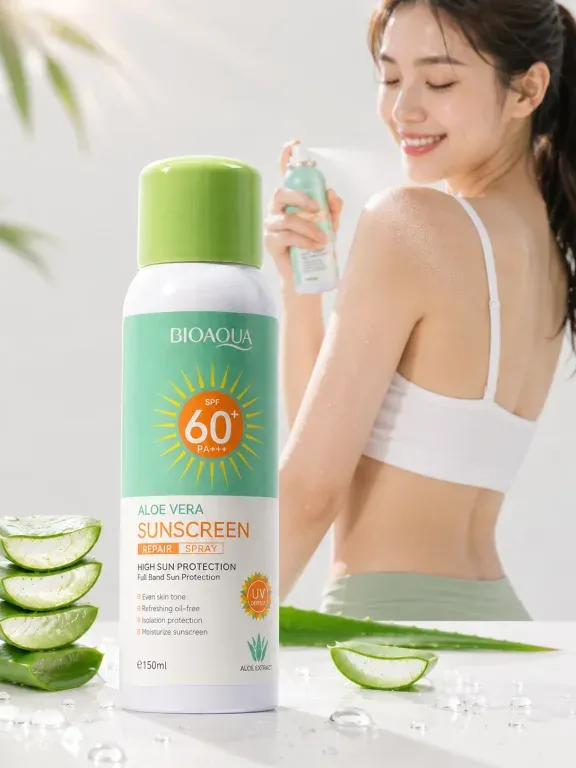 BIOAQUA Aloe Vera SPF 60+ spray do opalania